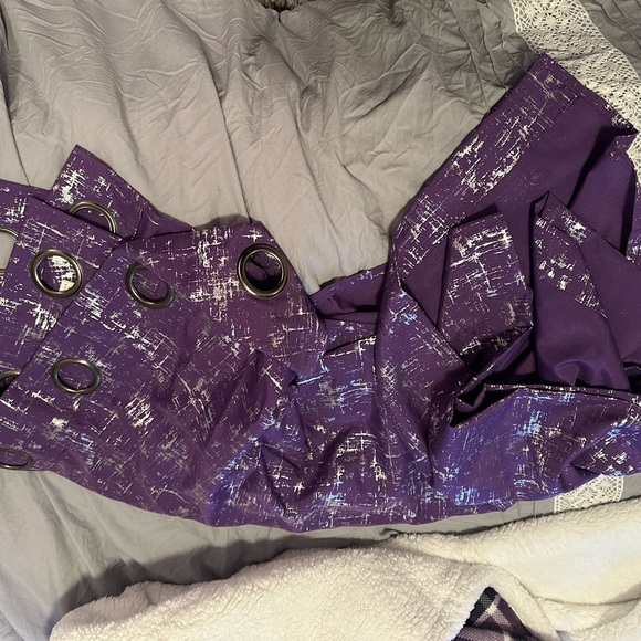 Purple with Foil Accent Curtains% size 54Wx63L - Picture 2 of 2